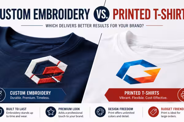 Custom Embroidery vs Printed Shirts: Best Option for Brands